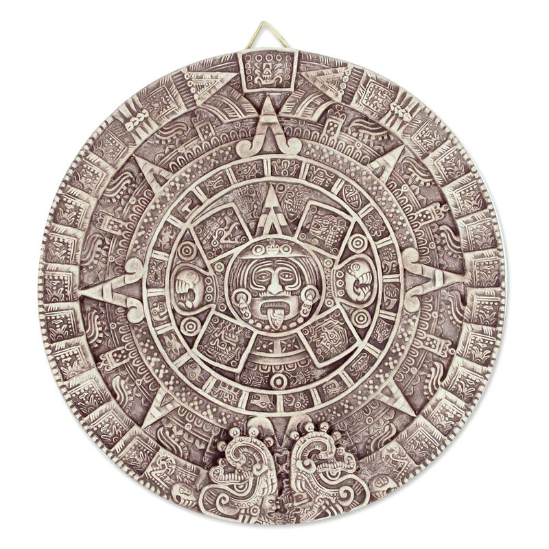 Novica Aztec Calendar Ceramic Plaque Museum Replica Handmade Wall Décor
